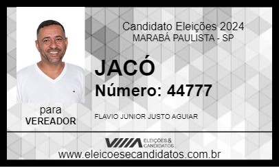 Candidato JACÓ 2024 - MARABÁ PAULISTA - Eleições