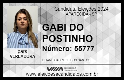 Candidato GABI 2024 - APARECIDA - Eleições