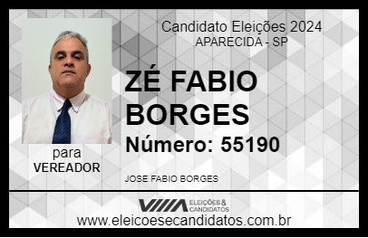 Candidato ZÉ FABIO BORGES 2024 - APARECIDA - Eleições