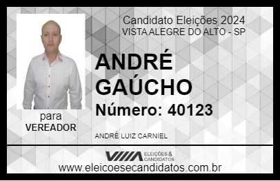 Candidato ANDRÉ GAÚCHO  2024 - VISTA ALEGRE DO ALTO - Eleições