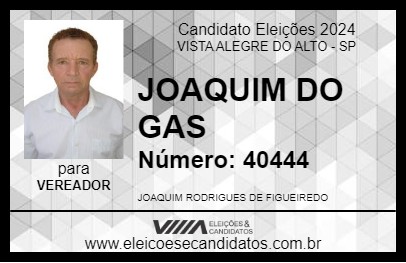 Candidato JOAQUIM DO GAS 2024 - VISTA ALEGRE DO ALTO - Eleições