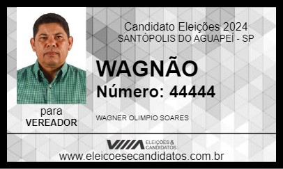 Candidato WAGNÃO 2024 - SANTÓPOLIS DO AGUAPEÍ - Eleições