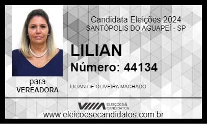 Candidato LILIAN 2024 - SANTÓPOLIS DO AGUAPEÍ - Eleições