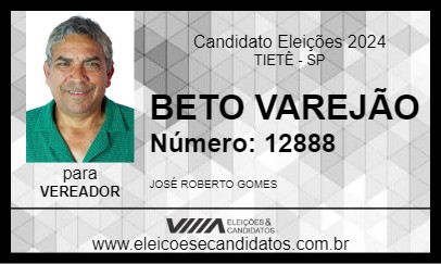 Candidato BETO VAREJÃO 2024 - TIETÊ - Eleições