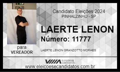 Candidato LAERTE LENON 2024 - PINHALZINHO - Eleições