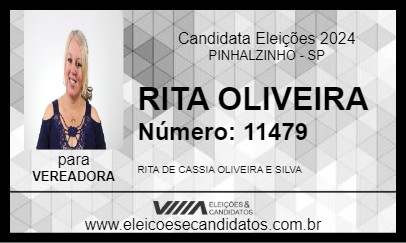 Candidato RITA OLIVEIRA 2024 - PINHALZINHO - Eleições