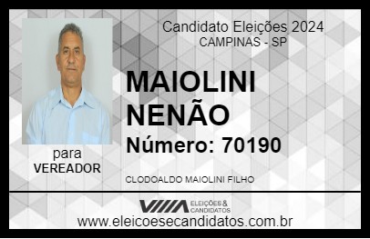 Candidato MAIOLINI NENÃO 2024 - CAMPINAS - Eleições