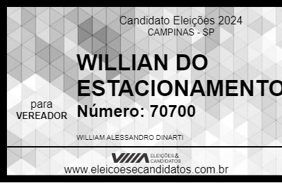 Candidato WILLIAN DO ESTACIONAMENTO 2024 - CAMPINAS - Eleições