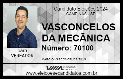 Candidato VASCONCELOS DA MECÃNICA 2024 - CAMPINAS - Eleições