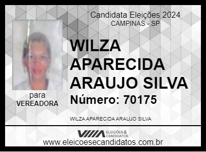 Candidato WILZA APARECIDA ARAUJO SILVA 2024 - CAMPINAS - Eleições