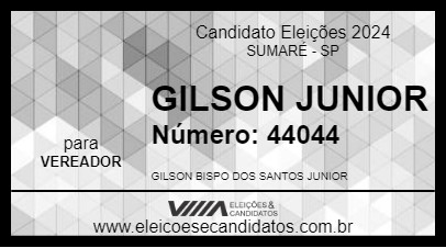 Candidato GILSON JUNIOR 2024 - SUMARÉ - Eleições