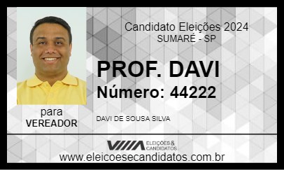 Candidato PROF. DAVI 2024 - SUMARÉ - Eleições