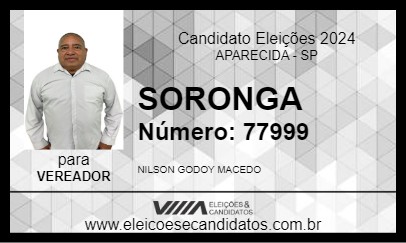 Candidato SORONGA 2024 - APARECIDA - Eleições