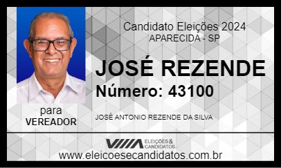 Candidato JOSÉ REZENDE 2024 - APARECIDA - Eleições