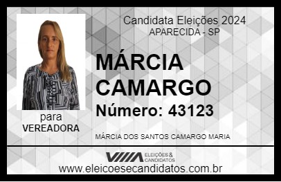 Candidato MÁRCIA CAMARGO 2024 - APARECIDA - Eleições