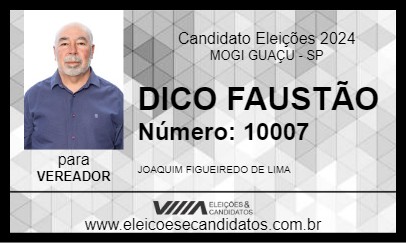 Candidato DICO FAUSTÃO 2024 - MOGI GUAÇU - Eleições