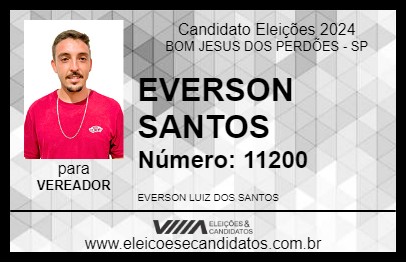 Candidato EVERSON SANTOS 2024 - BOM JESUS DOS PERDÕES - Eleições