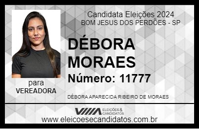 Candidato DÉBORA MORAES 2024 - BOM JESUS DOS PERDÕES - Eleições