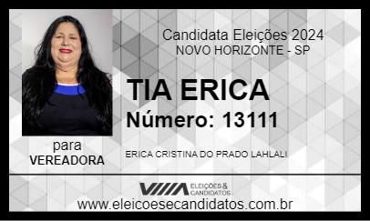 Candidato TIA ERICA 2024 - NOVO HORIZONTE - Eleições