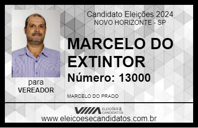 Candidato MARCELO DO EXTINTOR 2024 - NOVO HORIZONTE - Eleições