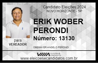 Candidato ERIK WOBER PERONDI 2024 - NOVO HORIZONTE - Eleições