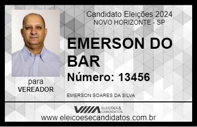 Candidato EMERSON DO BAR 2024 - NOVO HORIZONTE - Eleições