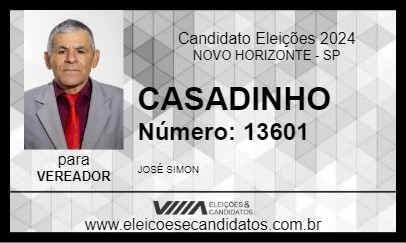 Candidato CASADINHO 2024 - NOVO HORIZONTE - Eleições