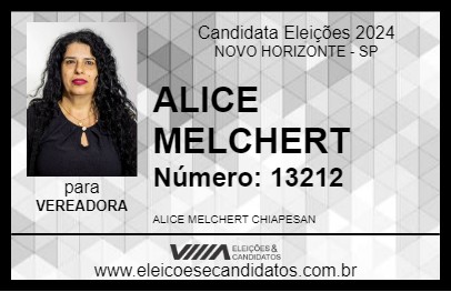 Candidato ALICE MELCHERT 2024 - NOVO HORIZONTE - Eleições