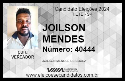 Candidato JOILSON MENDES 2024 - TIETÊ - Eleições