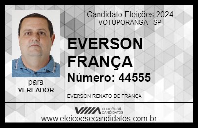 Candidato EVERSON FRANÇA 2024 - VOTUPORANGA - Eleições