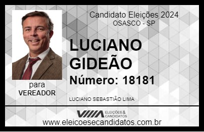 Candidato LUCIANO GIDEÃO 2024 - OSASCO - Eleições