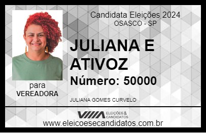 Candidato JULIANA E ATIVOZ 2024 - OSASCO - Eleições