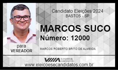 Candidato MARCOS SUCO 2024 - BASTOS - Eleições