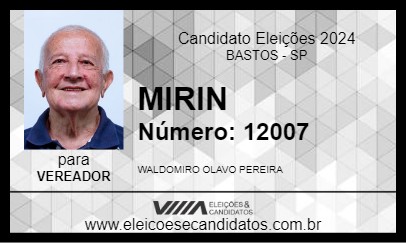 Candidato MIRIN 2024 - BASTOS - Eleições