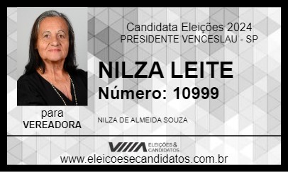 Candidato NILZA LEITE 2024 - PRESIDENTE VENCESLAU - Eleições