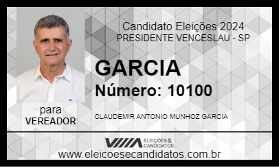 Candidato GARCIA 2024 - PRESIDENTE VENCESLAU - Eleições