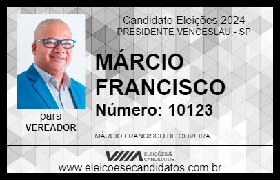 Candidato MÁRCIO FRANCISCO 2024 - PRESIDENTE VENCESLAU - Eleições