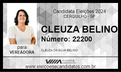 Candidato CLEUZA BELINO 2024 - CERQUILHO - Eleições