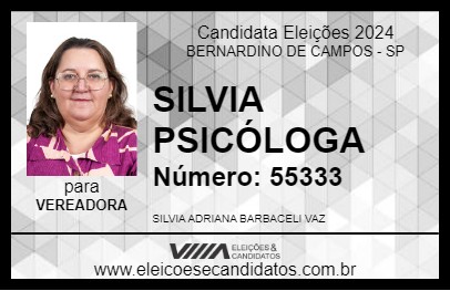 Candidato SILVIA PSICÓLOGA 2024 - BERNARDINO DE CAMPOS - Eleições