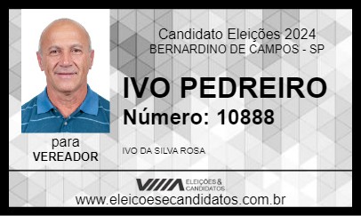 Candidato IVO PEDREIRO 2024 - BERNARDINO DE CAMPOS - Eleições