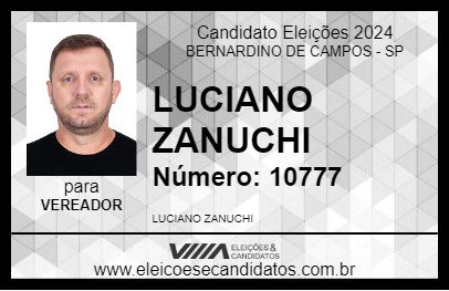 Candidato LUCIANO ZANUCHI 2024 - BERNARDINO DE CAMPOS - Eleições