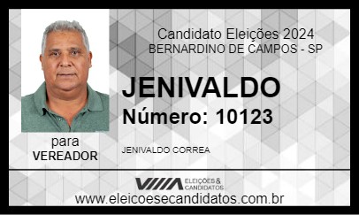 Candidato JENIVALDO 2024 - BERNARDINO DE CAMPOS - Eleições