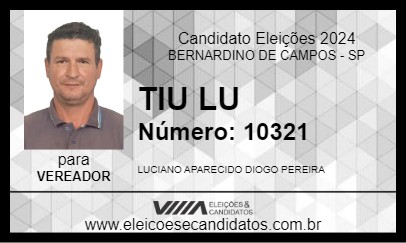 Candidato TIU LU 2024 - BERNARDINO DE CAMPOS - Eleições