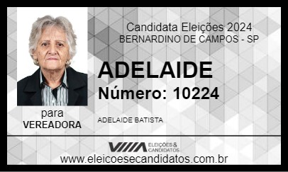 Candidato ADELAIDE 2024 - BERNARDINO DE CAMPOS - Eleições