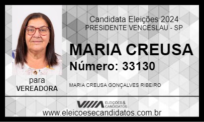 Candidato MARIA CREUSA 2024 - PRESIDENTE VENCESLAU - Eleições