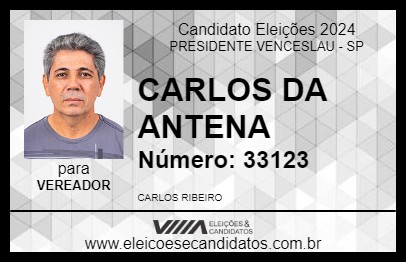 Candidato CARLOS DA ANTENA 2024 - PRESIDENTE VENCESLAU - Eleições