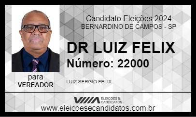 Candidato DR LUIZ FELIX 2024 - BERNARDINO DE CAMPOS - Eleições