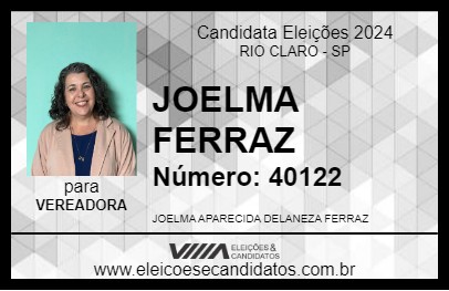 Candidato JOELMA FERRAZ 2024 - RIO CLARO - Eleições