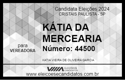 Candidato KÁTIA DA MERCEARIA 2024 - CRISTAIS PAULISTA - Eleições