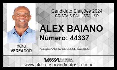 Candidato ALEX BAIANO 2024 - CRISTAIS PAULISTA - Eleições